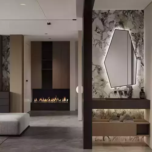 modern livingroom 3D model 2