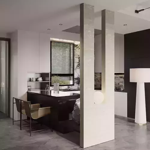 modern livingroom 3D model 3