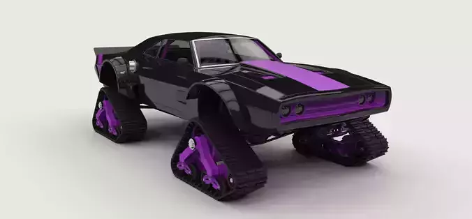Dodge Charger with Mattracks Suspension tracks 3D model