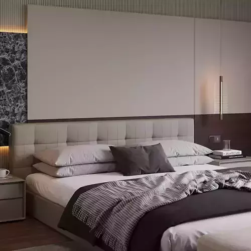 modern bedroom 3D model 3