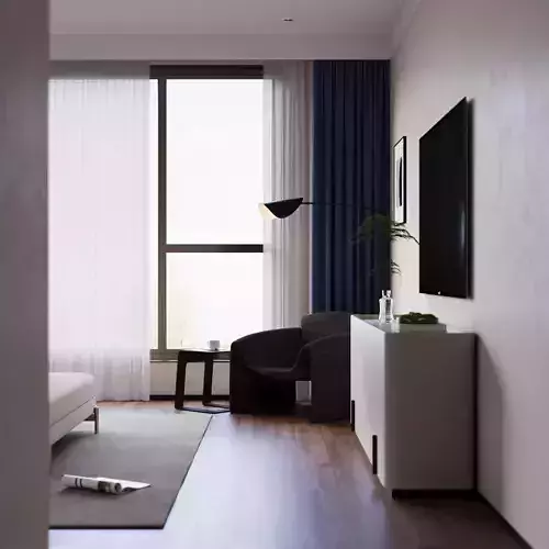 modern bedroom 3D model 4