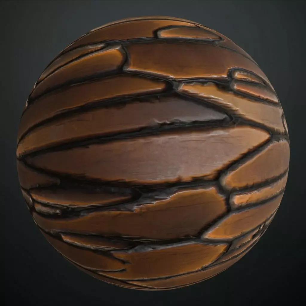 Stylized Hand-Painted Wood Planks PBR Seamless Texture