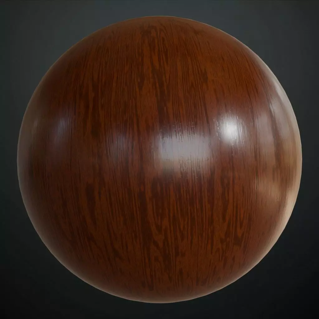 Dark Mahogany Veneer Grain PBR Seamless Texture