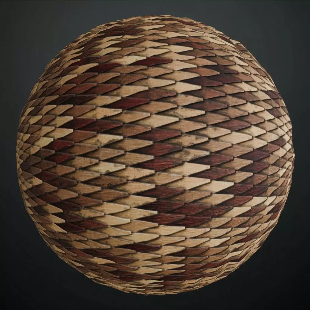 Antique High-Gloss Parquet Floor PBR Seamless Texture