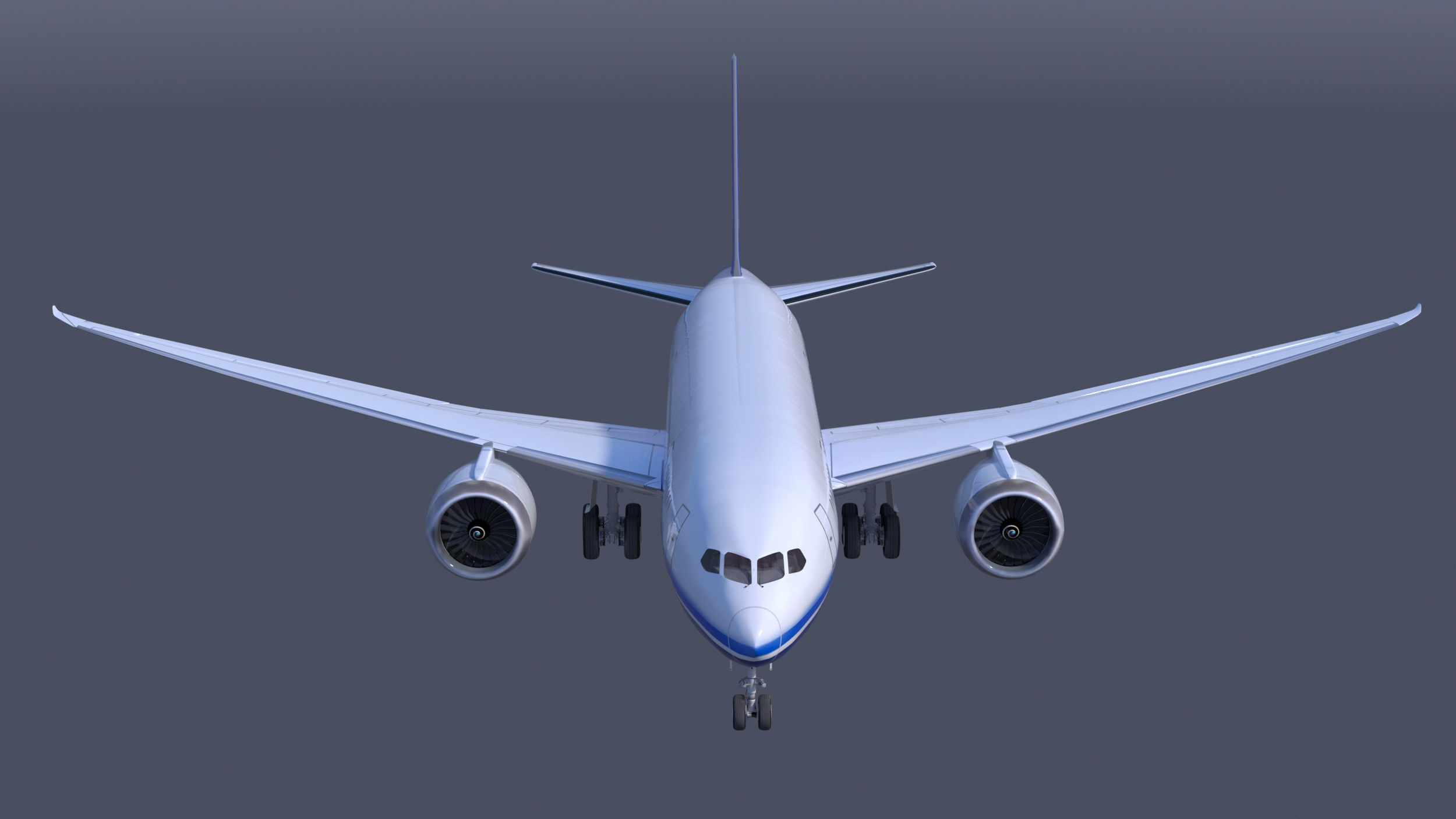 Boeing 787 DREAMLINER high detailed no name livery Low-poly 3D model_3