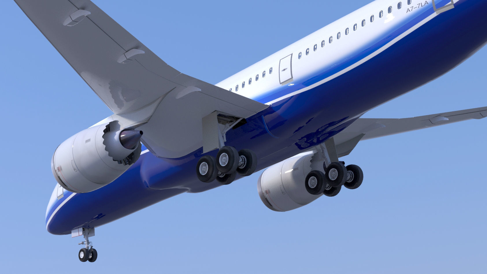 Boeing 787 DREAMLINER high detailed no name livery Low-poly 3D model_2
