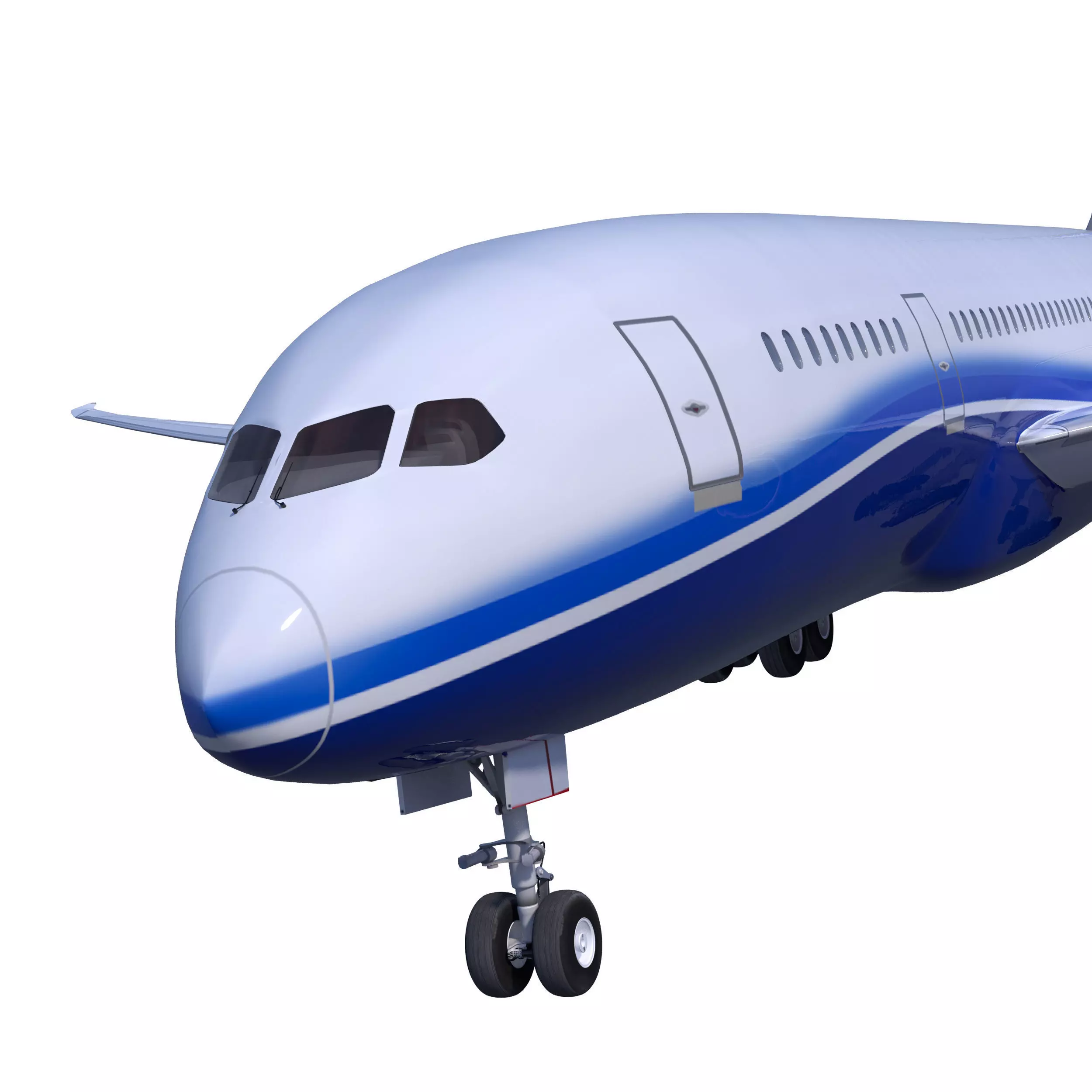 Boeing 787 DREAMLINER high detailed no name livery Low-poly 3D model_0