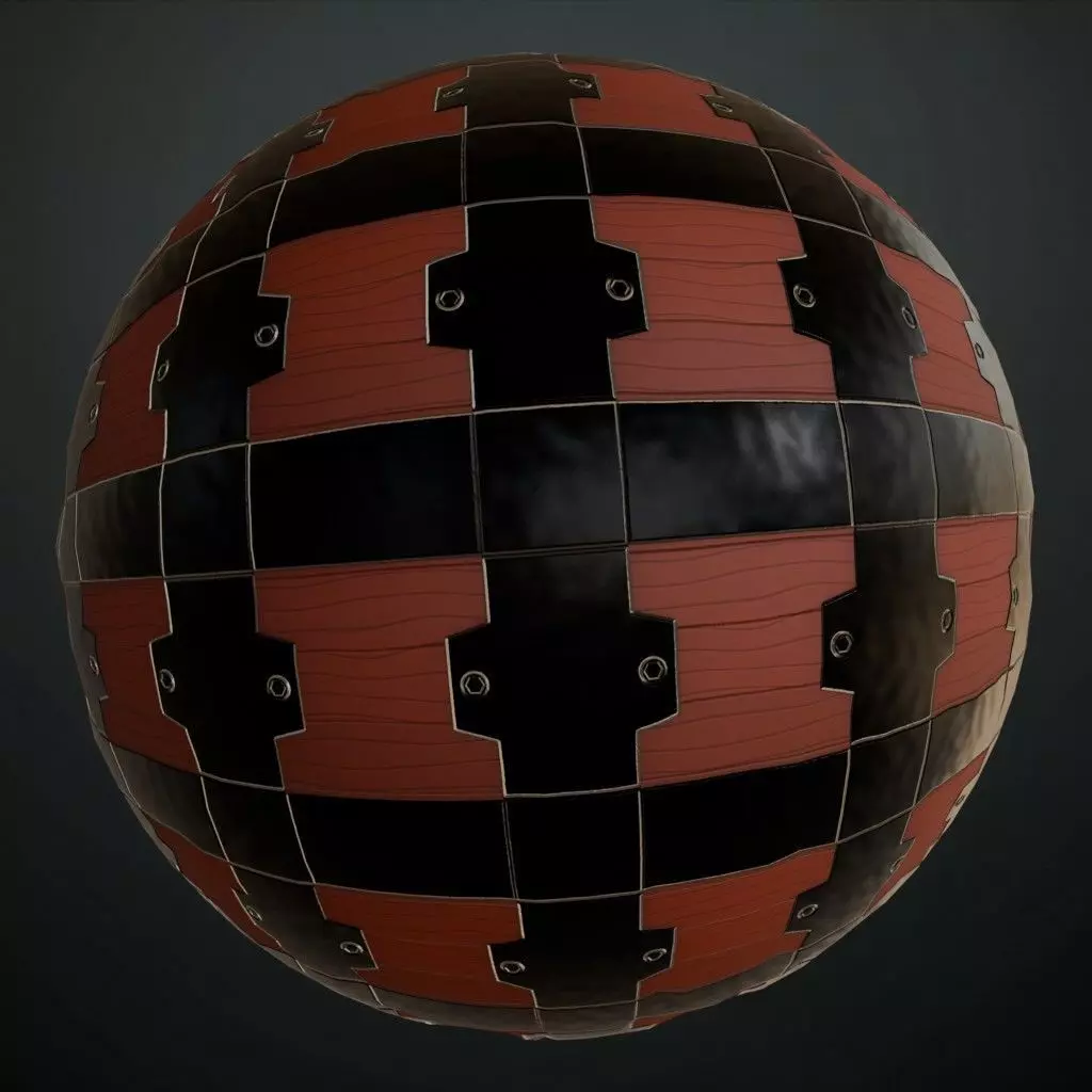Antique High-Gloss Parquet Floor PBR Seamless Texture