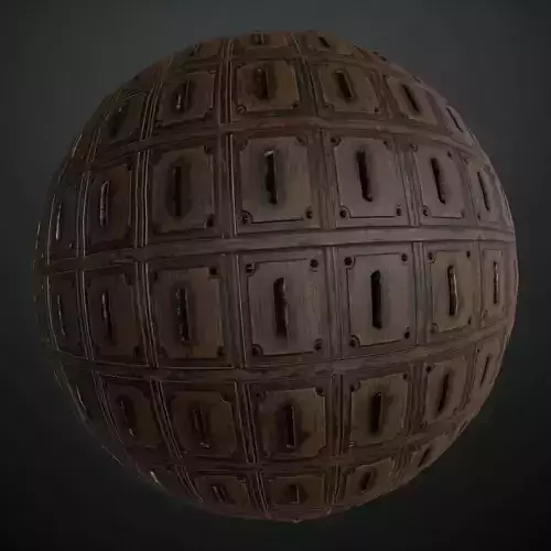 Medieval Riveted Wood Panels PBR Seamless Texture