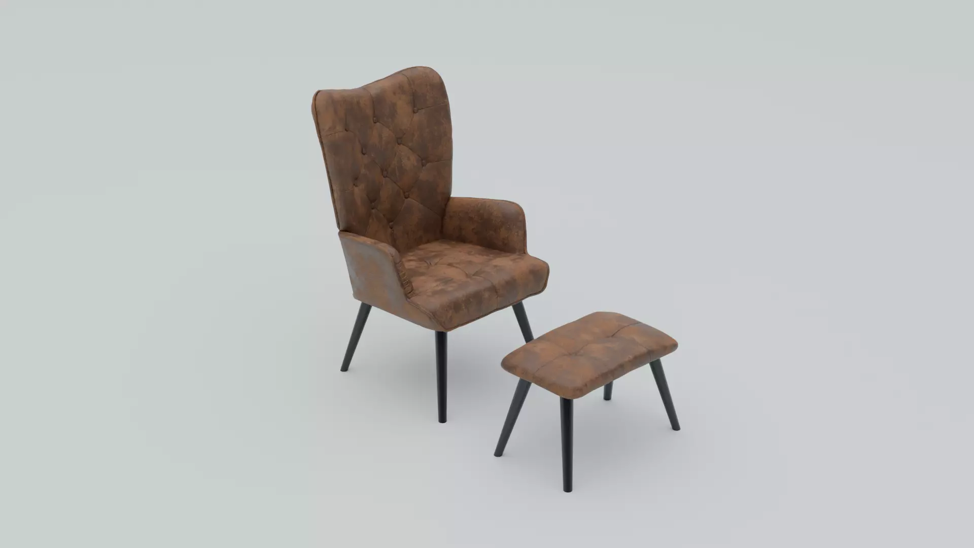 Velvet Livng Room Chair Low-poly 3D model