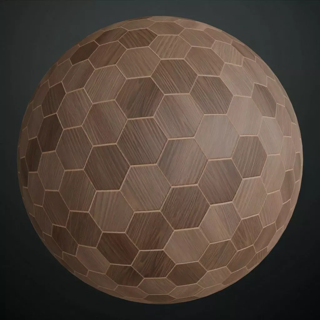 Antique High-Gloss Parquet Floor PBR Seamless Texture