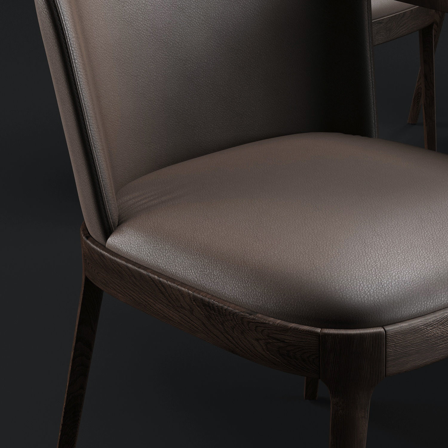 Cattelan Italia Gordon Deep Wood Table Magda Chair 3D model_4