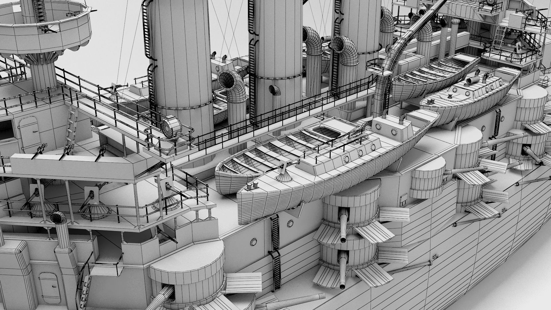 battleship of the Russian fleet Retvizan 3D model_1