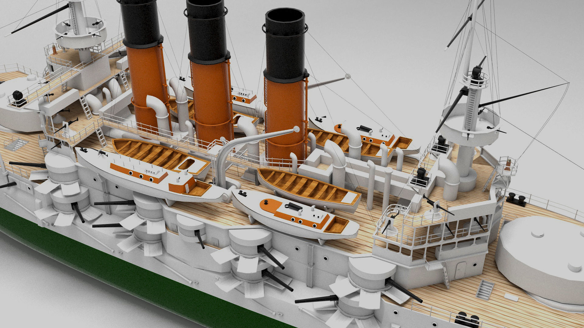 battleship of the Russian fleet Retvizan 3D model_2