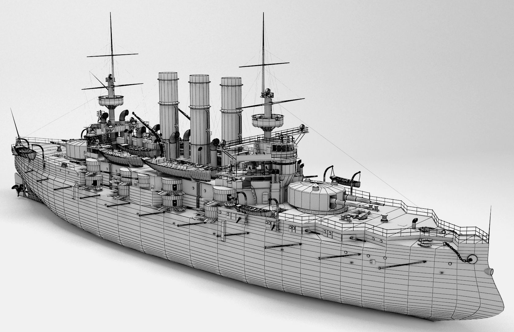 battleship of the Russian fleet Retvizan 3D model_4