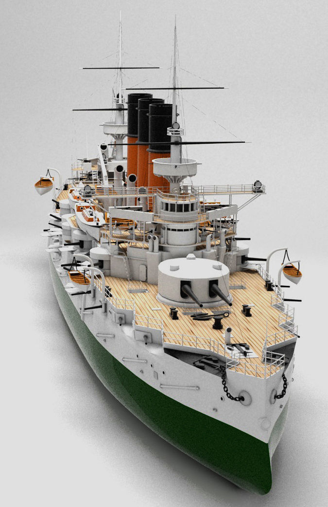 battleship of the Russian fleet Retvizan 3D model_3