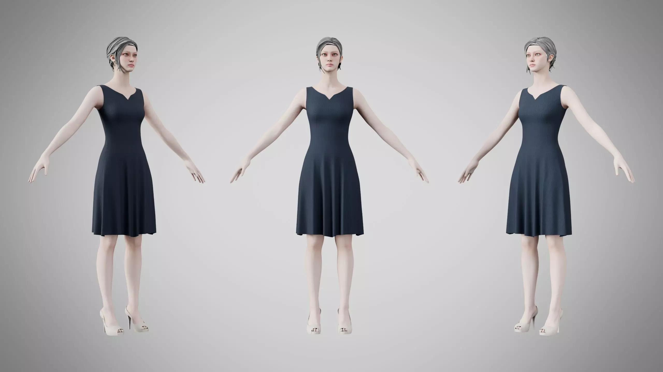 Dress 36 Digital Pulse Brocade v2 Low-poly 3D model