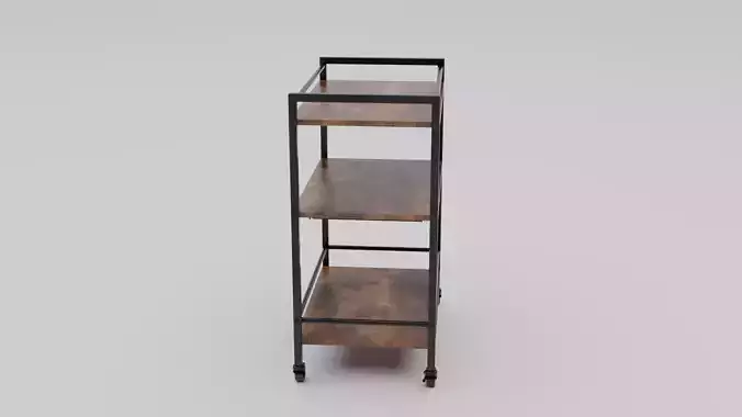 Trolley Storage Rack Low-poly 3D model 5