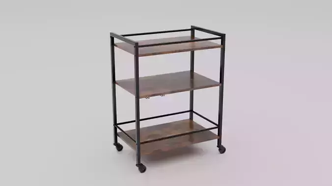 Trolley Storage Rack Low-poly 3D model 6