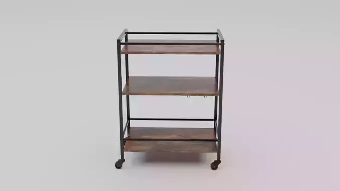 Trolley Storage Rack Low-poly 3D model 2