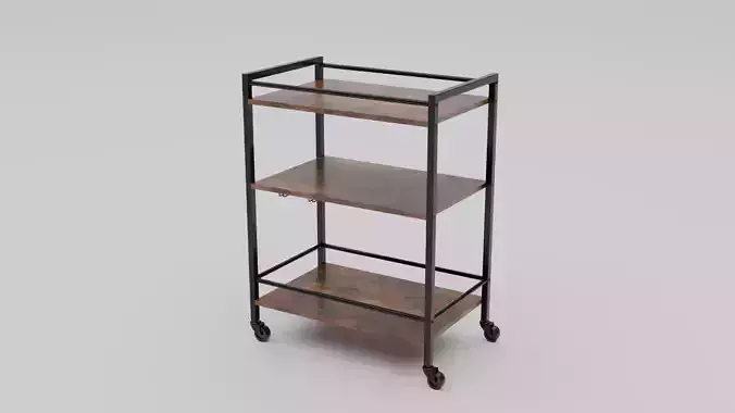 Trolley Storage Rack Low-poly 3D model 7