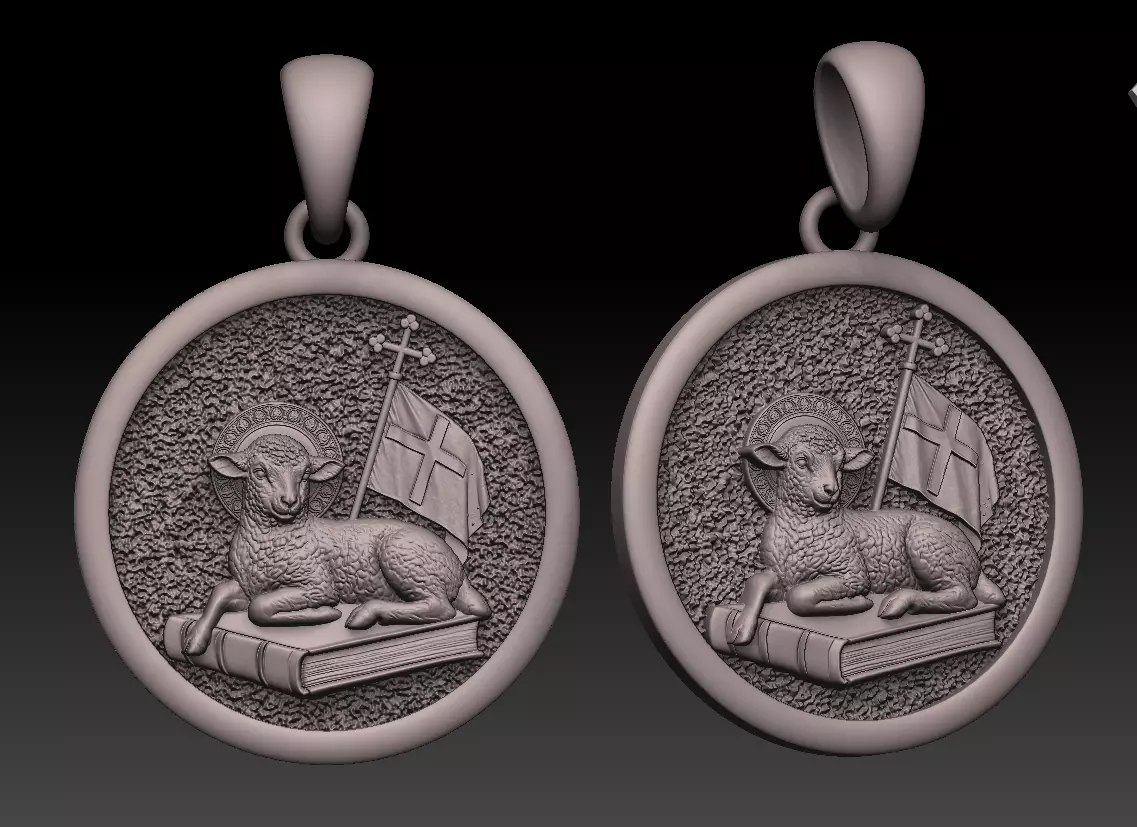 Agnus Dei Lamb Pendant 3D Model 3D print model