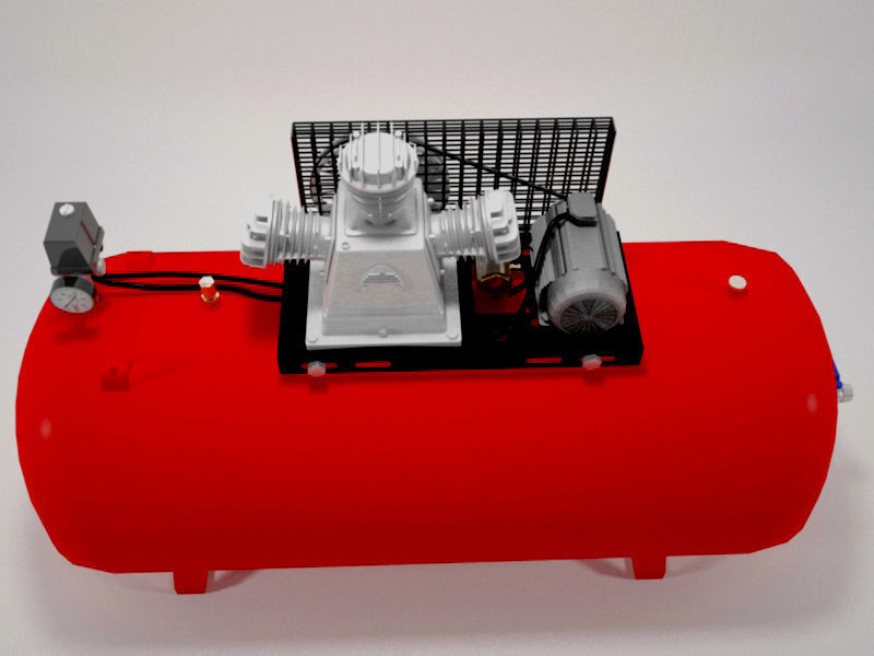 Air compressor Low-poly 3D model_1