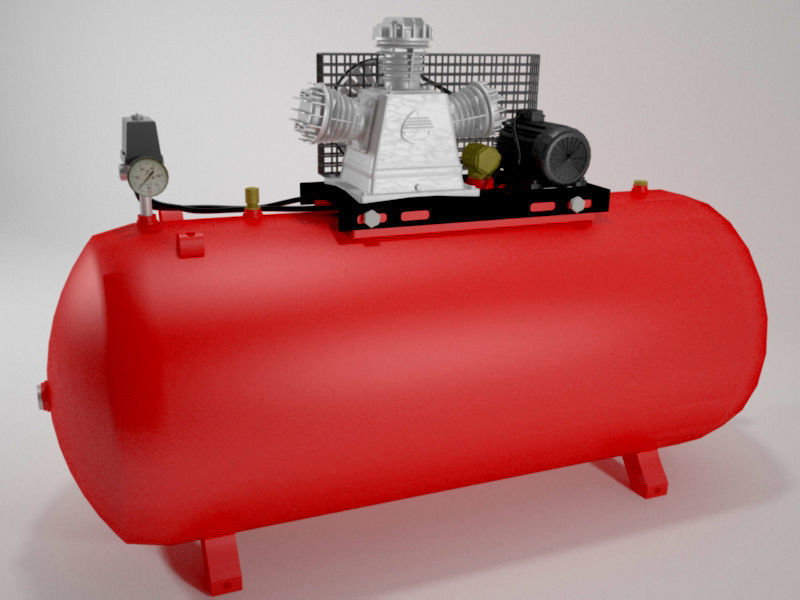 Air compressor Low-poly 3D model_2