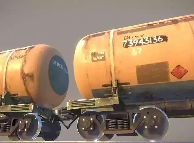 Railway Oil Tank Car vr1 Low-poly 3D model