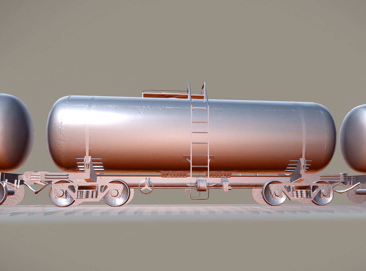 Railway Oil Tank Car vr1 Low-poly 3D model_3