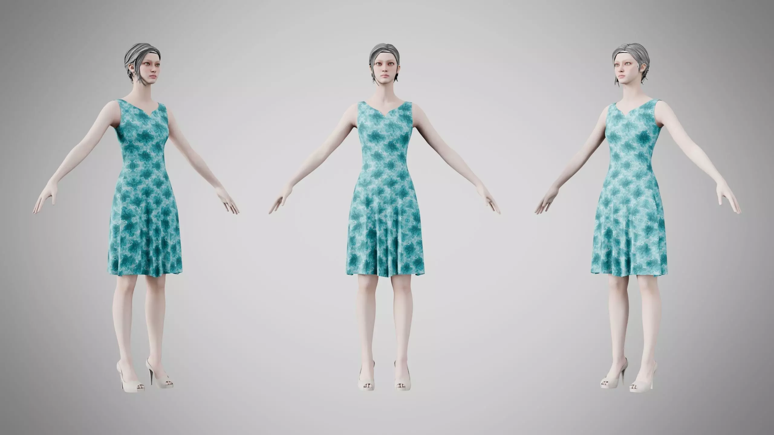 Dress 36 Oceanic Mosaic Low-poly 3D model
