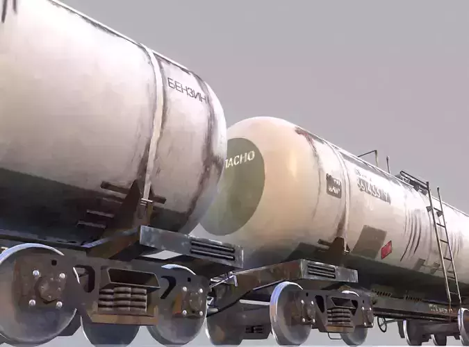 Railway Oil Tank Car vr2 Low-poly 3D model
