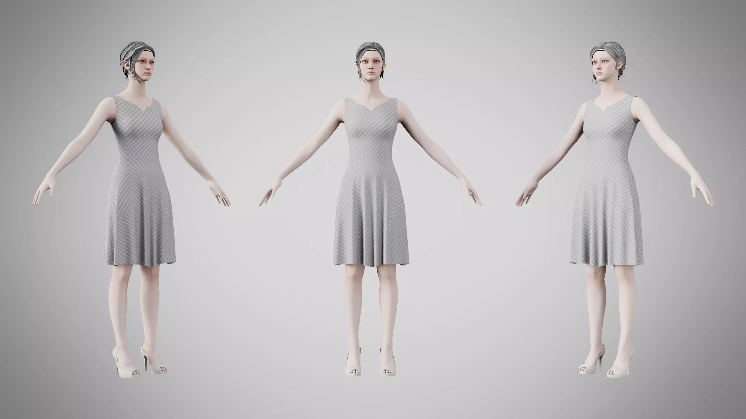 Dress 36 Platinum Emboss Weave Low-poly 3D model