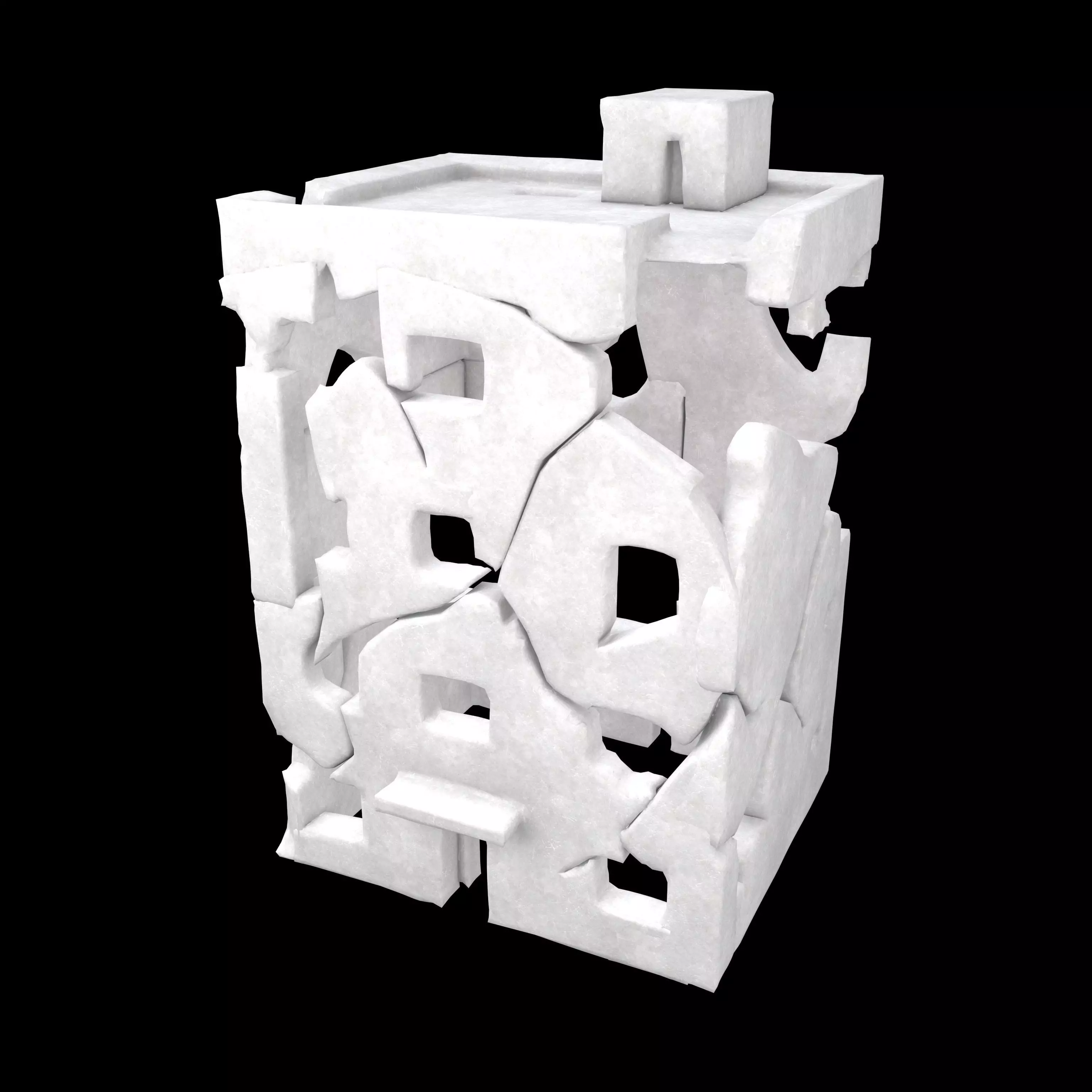 Ruined Concrete Building v1 001 Low-poly 3D model