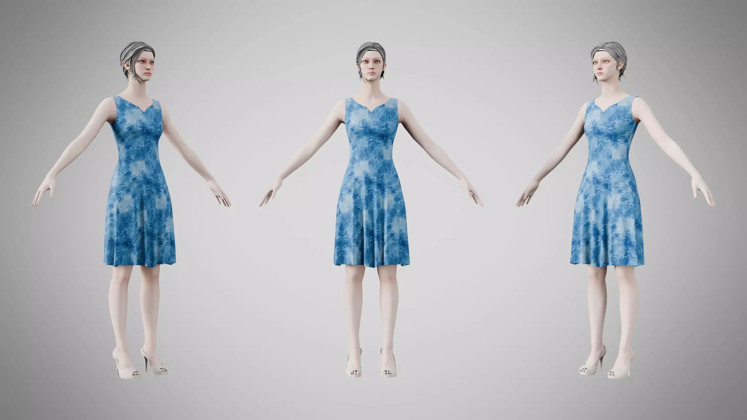 Dress 36 Ocean Frost Low-poly 3D model
