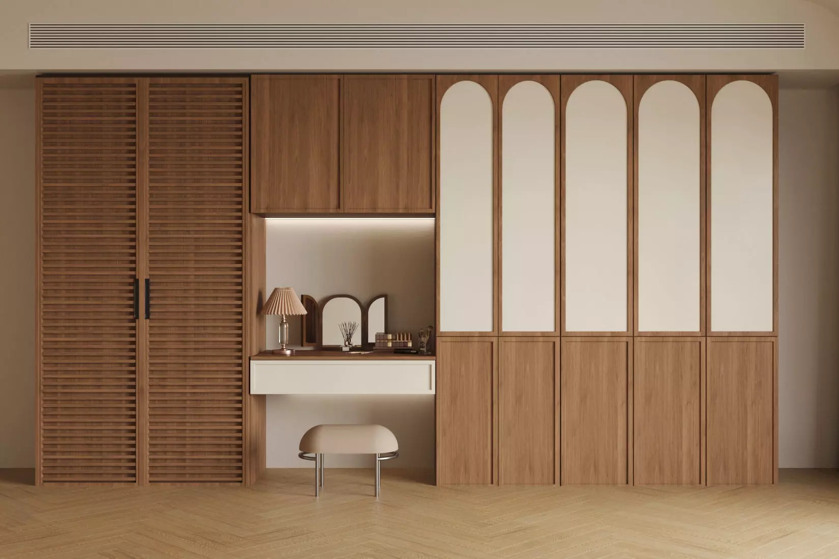 French retro style built-in dressing table 3D model