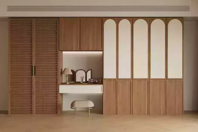 French retro style built-in dressing table 3D model