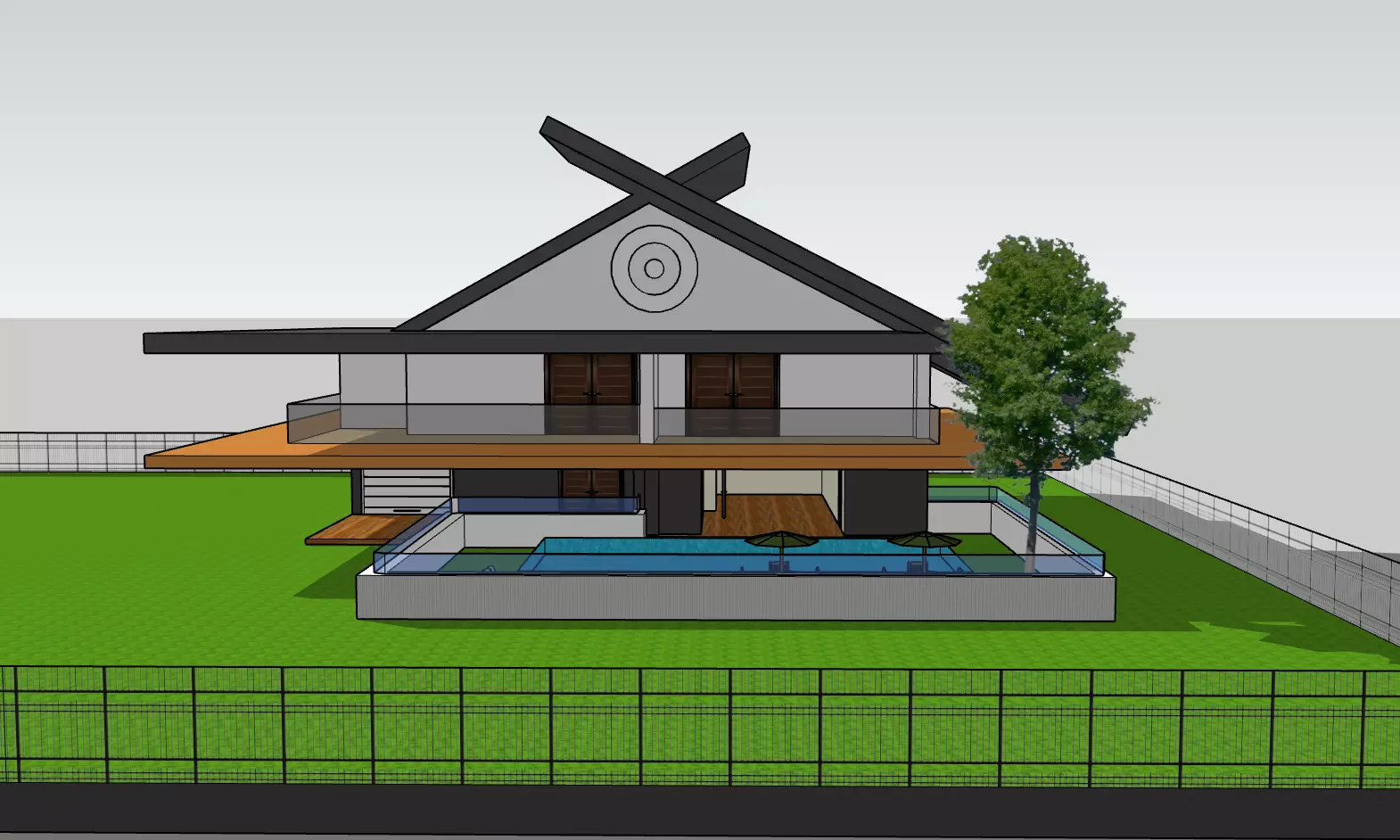 Modern Two-Story House 3D Model 3D model