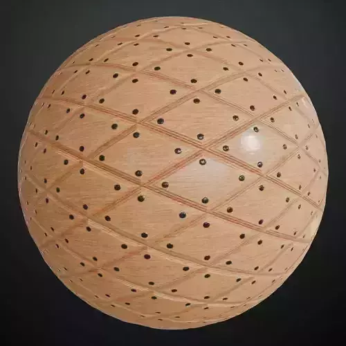Medieval Diamond Quilted Wood with Iron Studs PBR Seamless Texture
