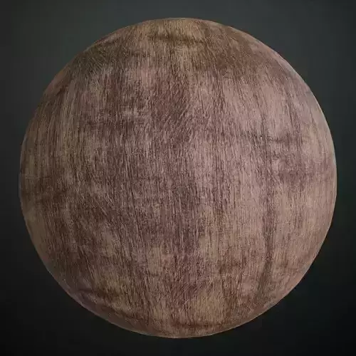Scuffed and Scratched Dark Wood Surface PBR Seamless Texture