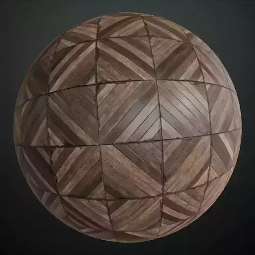 Geometric Triangle Inlay Dark Wood Parquet PBR Seamless Texture
