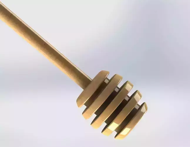Wooden Honey Dipper Spoon 3D model 6