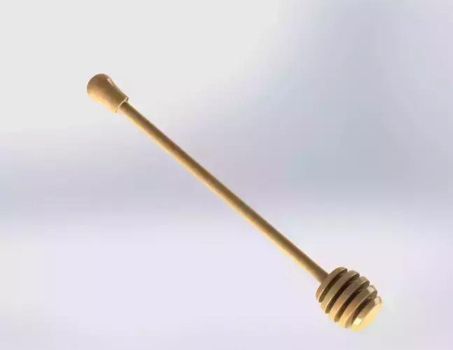 Wooden Honey Dipper Spoon 3D model 5