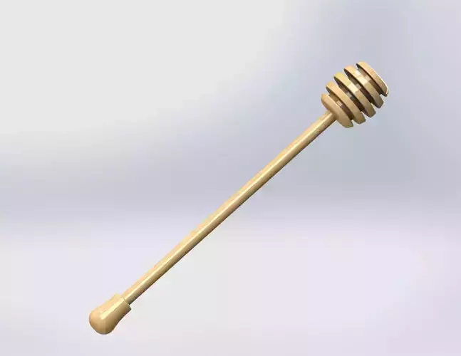 Wooden Honey Dipper Spoon 3D model