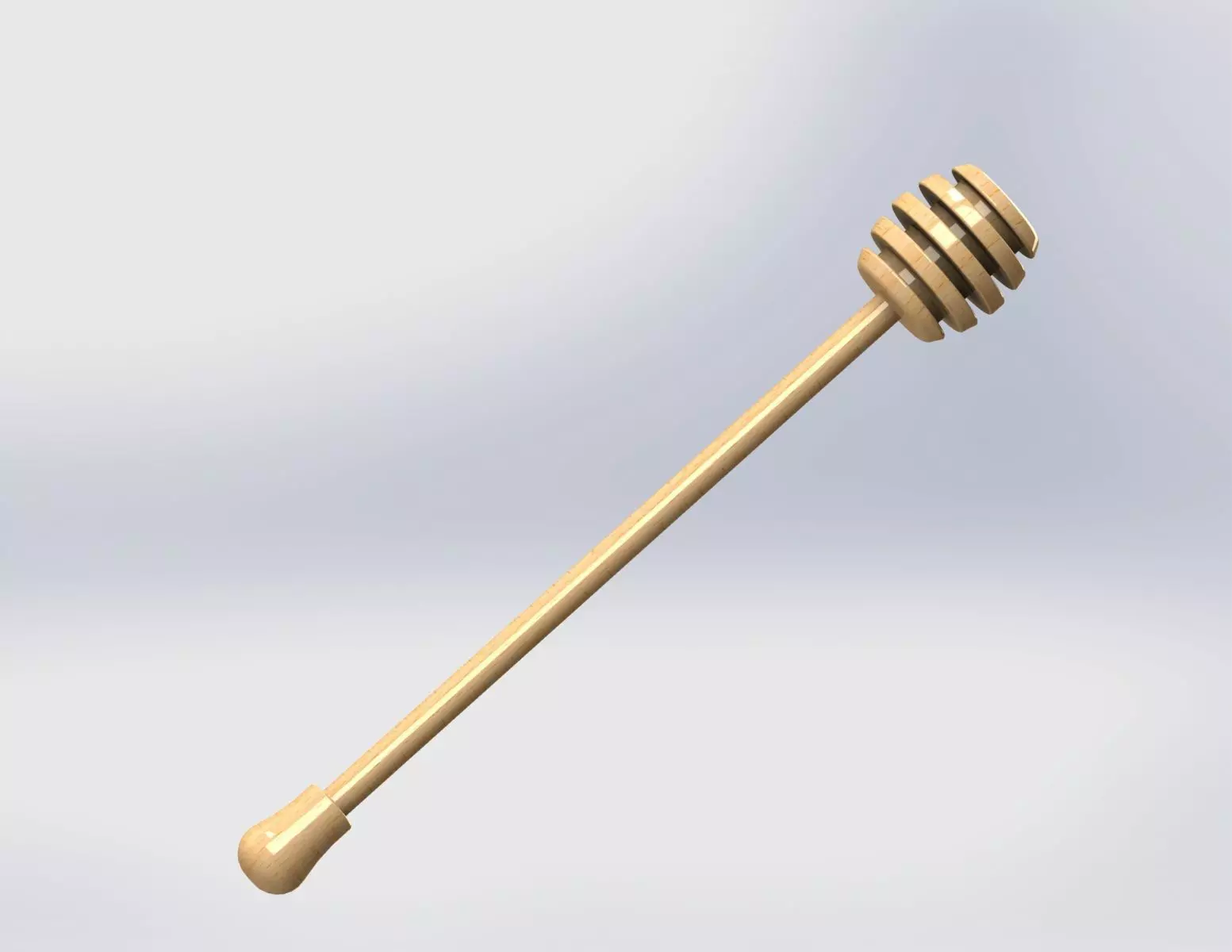 Wooden Honey Dipper Spoon 3D model
