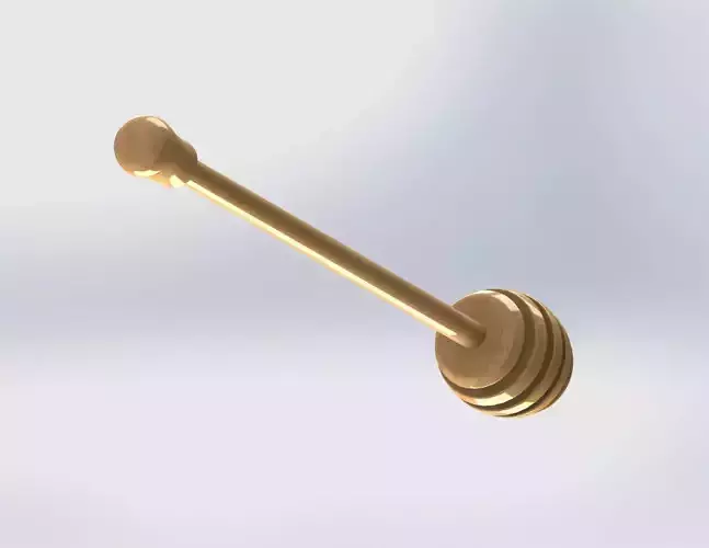 Wooden Honey Dipper Spoon 3D model 7