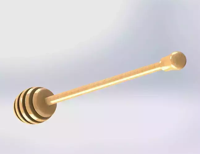 Wooden Honey Dipper Spoon 3D model 4