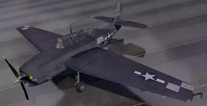 Grumman TBF-1 and TBM-3 Avenger 3D model
