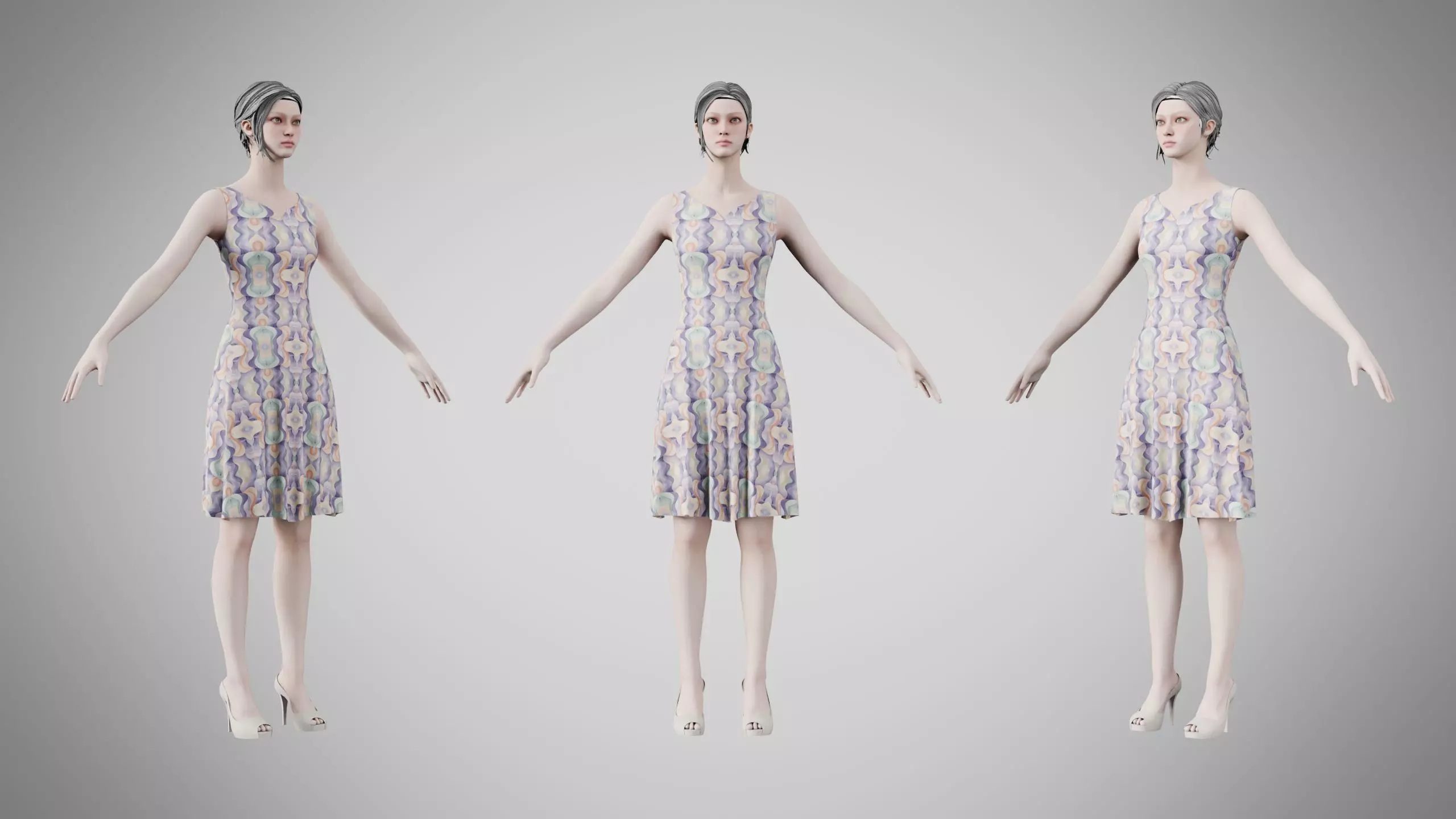 Dress 36 Soft Petal Mosaic Low-poly 3D model