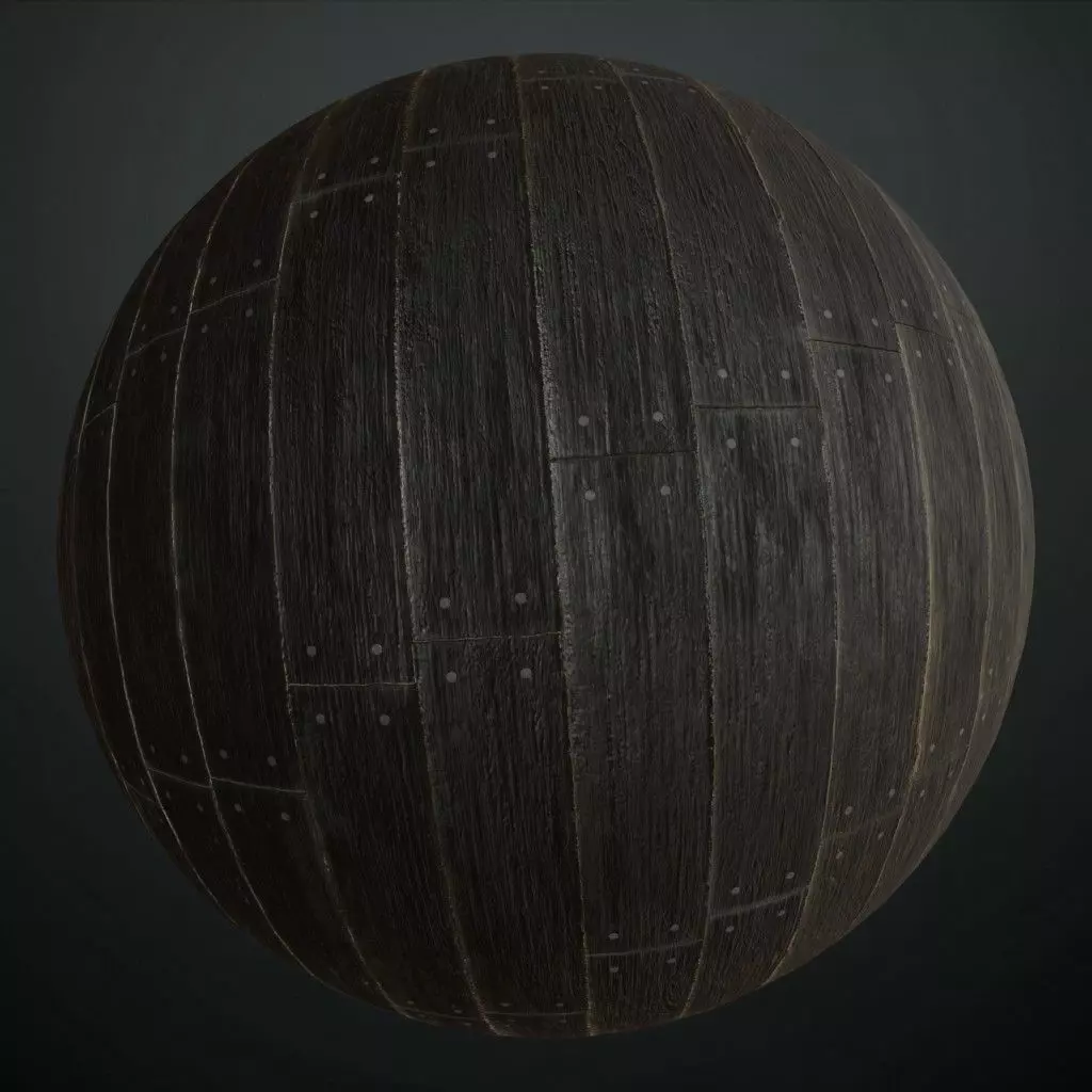 Weathered Redwood Horizontal Planks PBR Seamless Texture